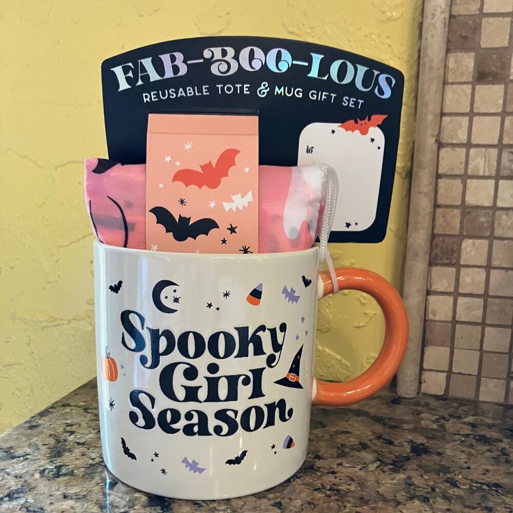 Fab-Boo-Lous Tote & Mug Gift Set - Spooky Girl Season Halloween - New with tags